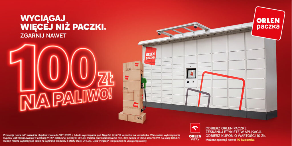 Wyciągaj więcej niż paczki! Zgarnij nawet 100 zł na paliwo z ORLEN Paczką